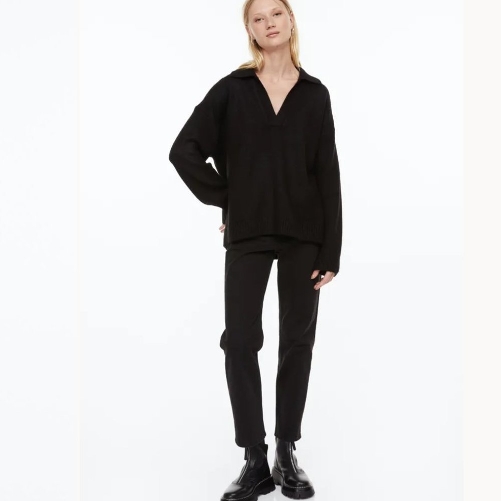 H&M Fine-knit Collared Sweater - Picture 2 of 5